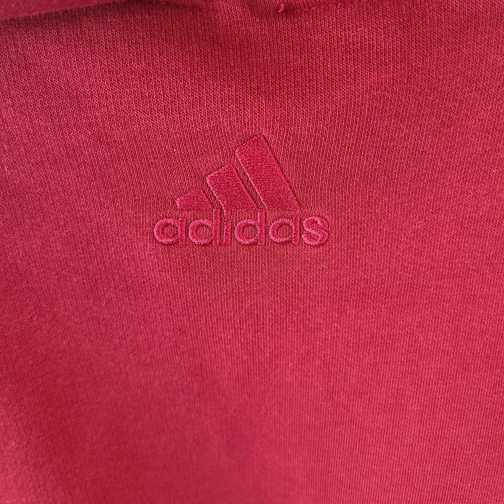Adidas Red White Logo Pullover Hoodie Size S